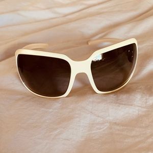 Chanel oversized white sunglasses